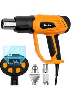 Heat Gun 1500W 120°F-1020°F(50°C-550°C) Fast Heating Heavy Duty Hot Air Gun Kit Variable Temperature Control Overheat Protection with 4 Nozzles for Cr