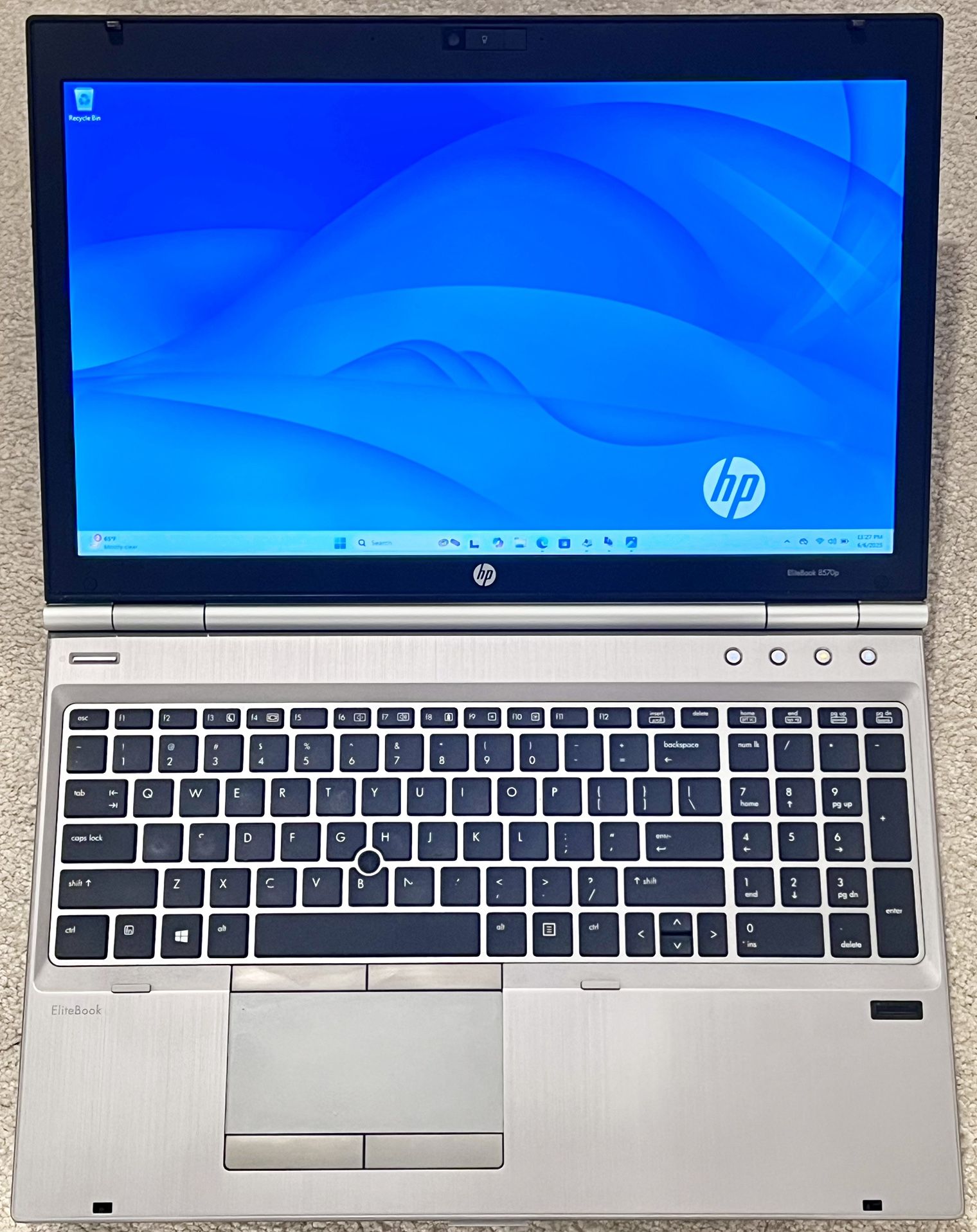 HP EliteBook 8570p 15.6” i7-3520M 2.9GHz 8GB 256GB SSD Win11Pro Office21