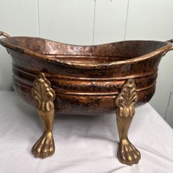 Brass Footed Bowl 16x8" France