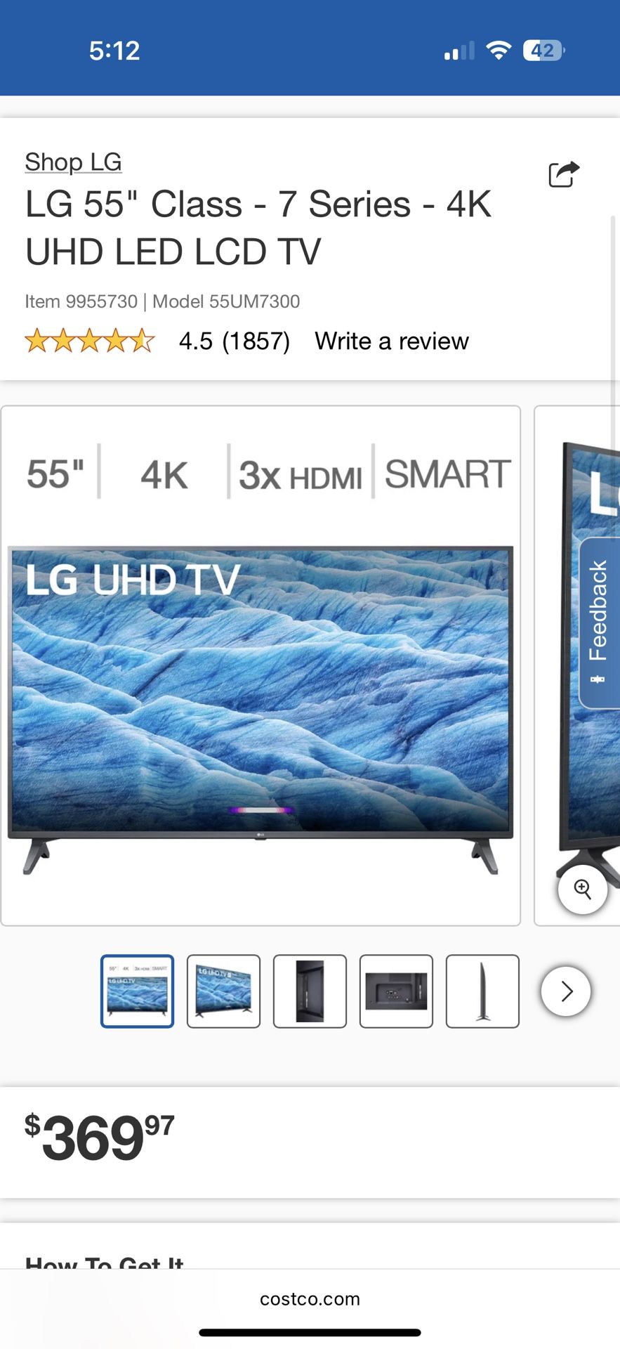 LG 55" Smart TV