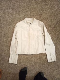White Leather Moto Jacket
