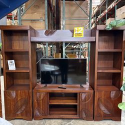 MEGA SALE! Solid Mahogany Leaf Design Stand With Shelves (Save $599)