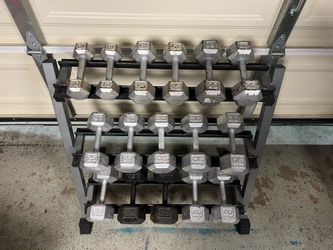 Dumbbells with rack