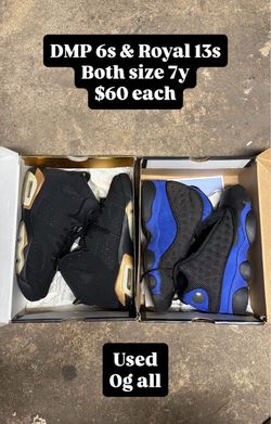 Jordan 6, 12, 13 size 7y used