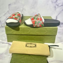Gucci GG Strawberry Slide Sandals – Women’s 8.5 & 9 Ready for Pickup!