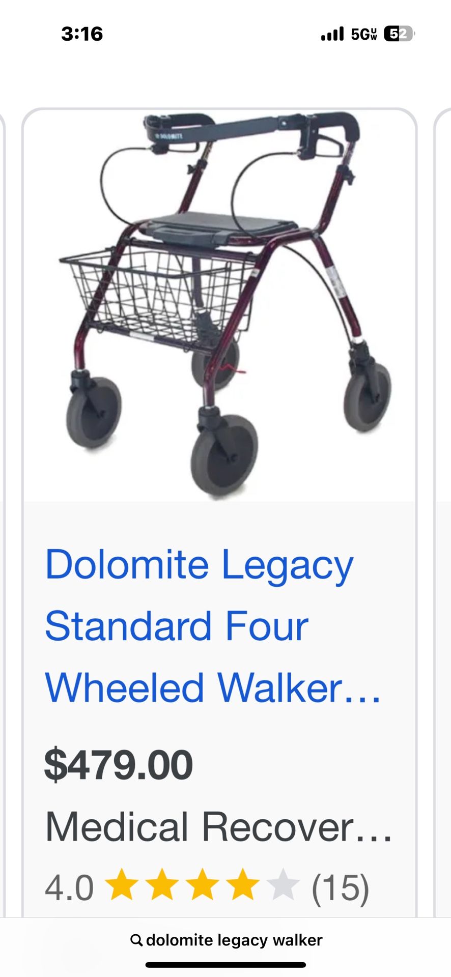 Dolomite Legacy Four Wheel Walker NEW