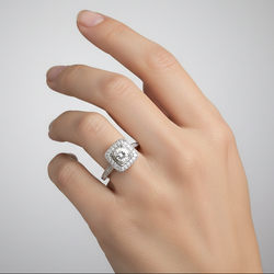 14K White Gold Lab Grown Diamonds Womens Ring - 0.62ct