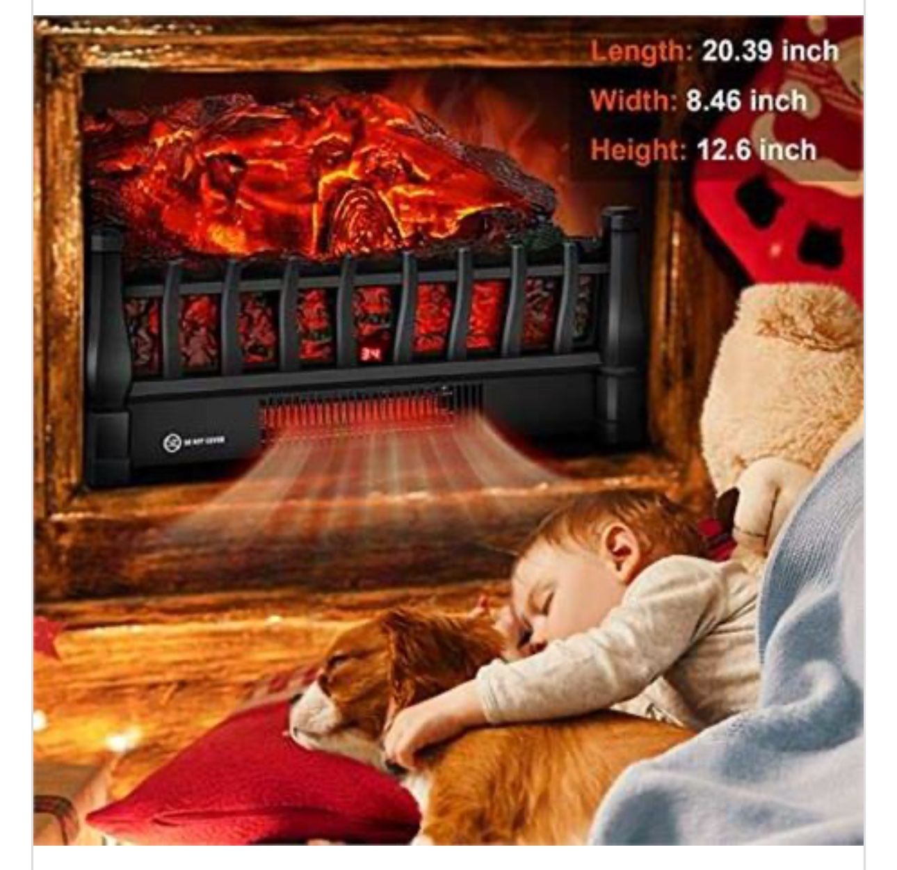 New Electric Fireplace logs Heater 