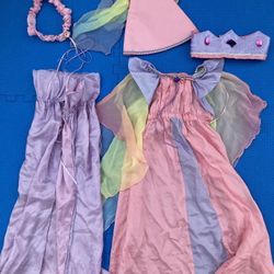 Sarah's Silks Pink/Rainbow Pretend Dress up  Outfit in Size Small