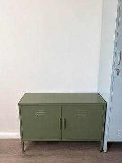 green cabinet/locker width 3’3