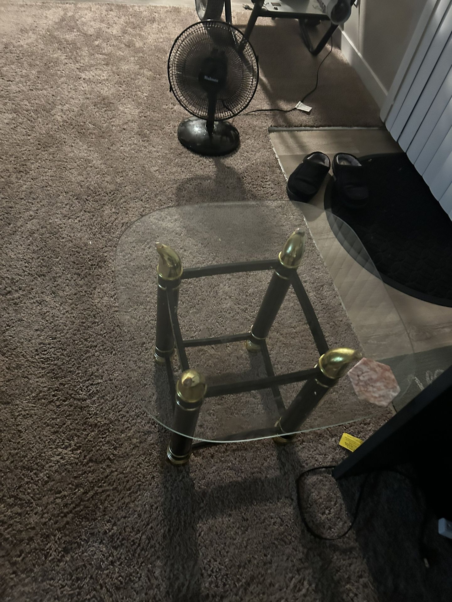 Shelf & Glass Corner Table