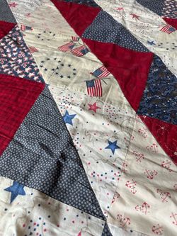 Patriotic Baby Quilt | Red White & Blue Americana Nursery Blanket