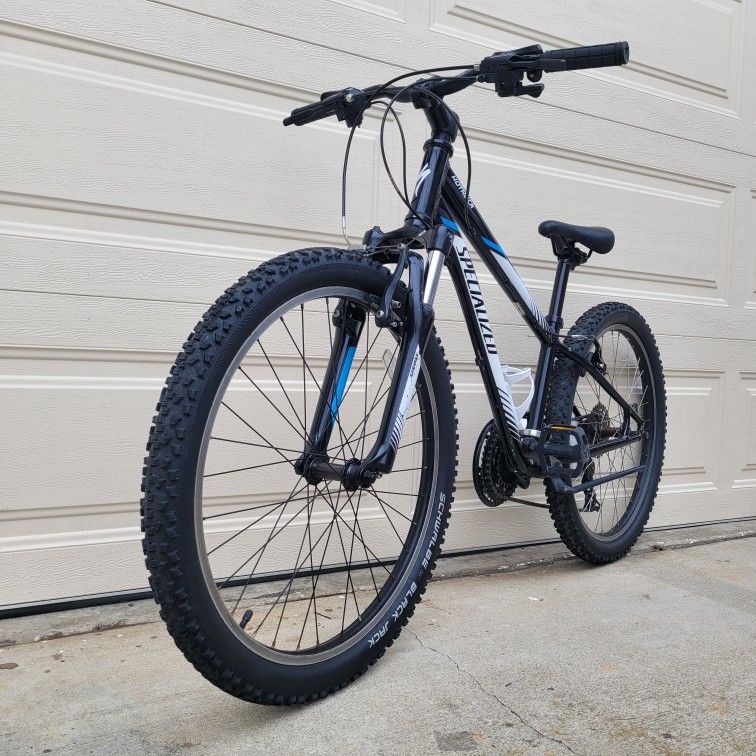 SPECIALIZED HOTROCK mountain bike. Good for age from 8 to 12 year. 24 tires. 21 speed. 12.5" ALUMINUM frame.