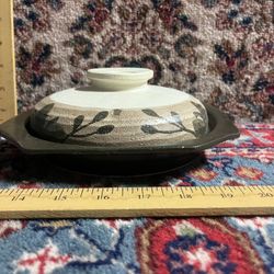 Vintage Japanese Ceramic Food Warmer Entree (New/Old In Box) 
