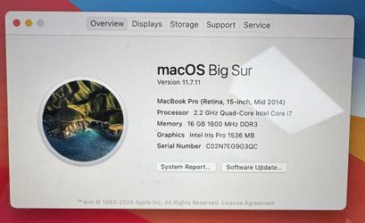 ✨ MacBook Pro 15” (Retina, Mid-2014) – Silver ✨