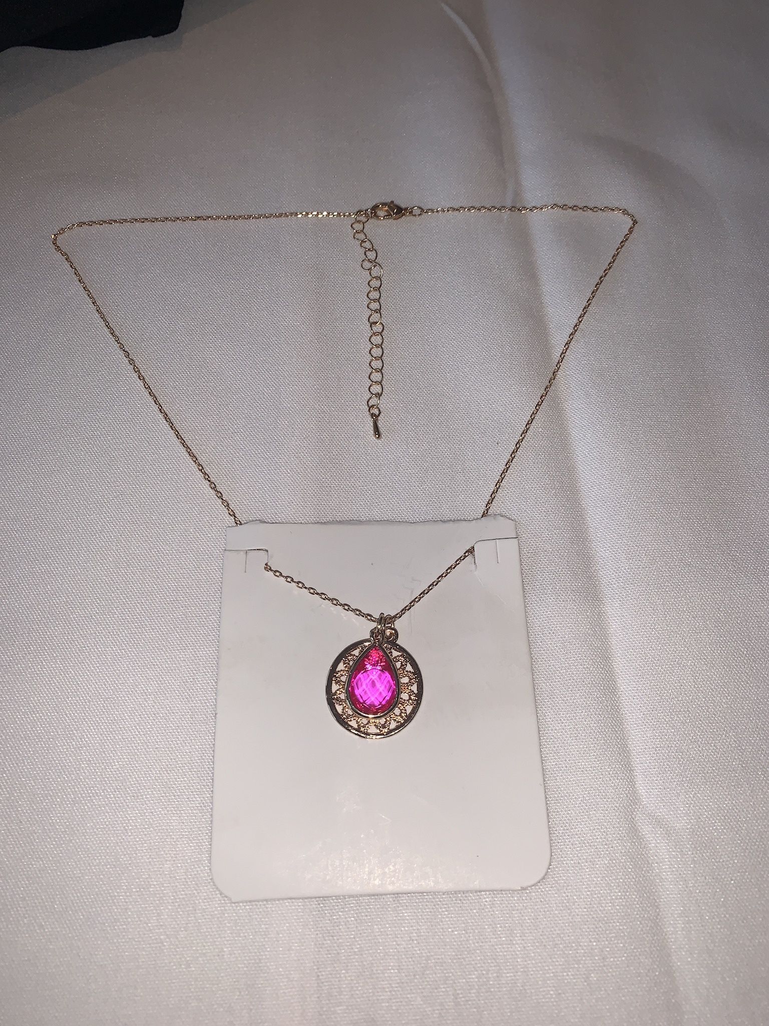 Circle Of Life Birthstone Crystal Pendant w/ Circle Charm Necklace (OCTOBER)
