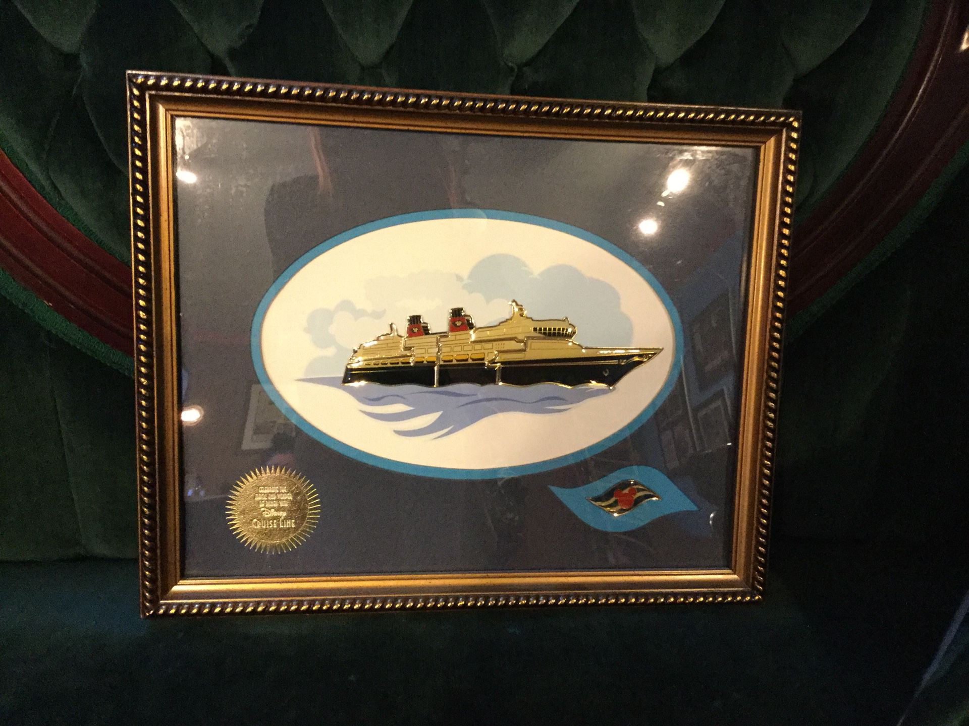 Disney Cruise Line AAA/CAA Exclusive Member Benefit Ship Pin Set Framed Picture