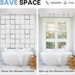 6 NEW ROLLUP SHOWER CURTAINS