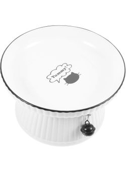 Cat Bowl Elevated Sturdy Ceramic Dog and Cat Feeder Easy Wash and Non-Slip Surface