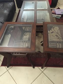 Casual living/family room table and 2 end tables