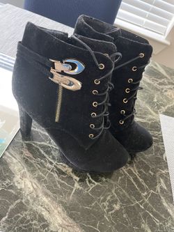 Womens Chunky Heels Platform Buckle Strap Zipper Size 10 New 