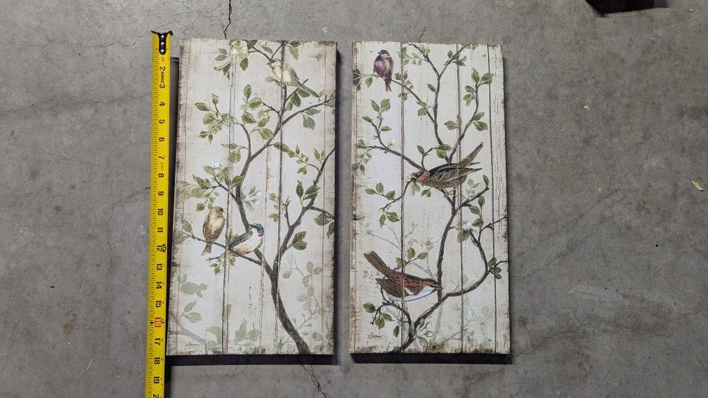 Set Of Two Birds Canvas Art