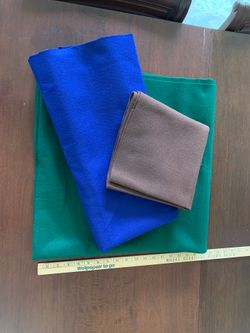 Felt Fabric, Green, blue & brown