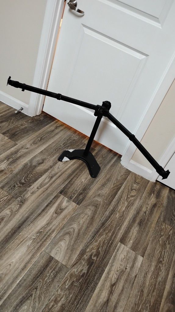 Dual Monitor Desk Mount, 20"HX48"W/24"W, w/ Adjustable Height Monitor Arms