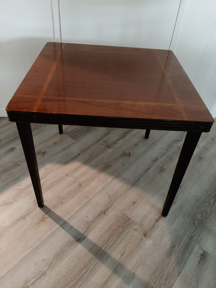 Vintage Wood Card Table