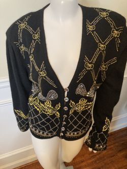 Beaded Vintage Sweater Size:M w/stretch