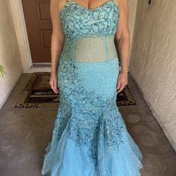 Blue Gown, Sherry Couture 