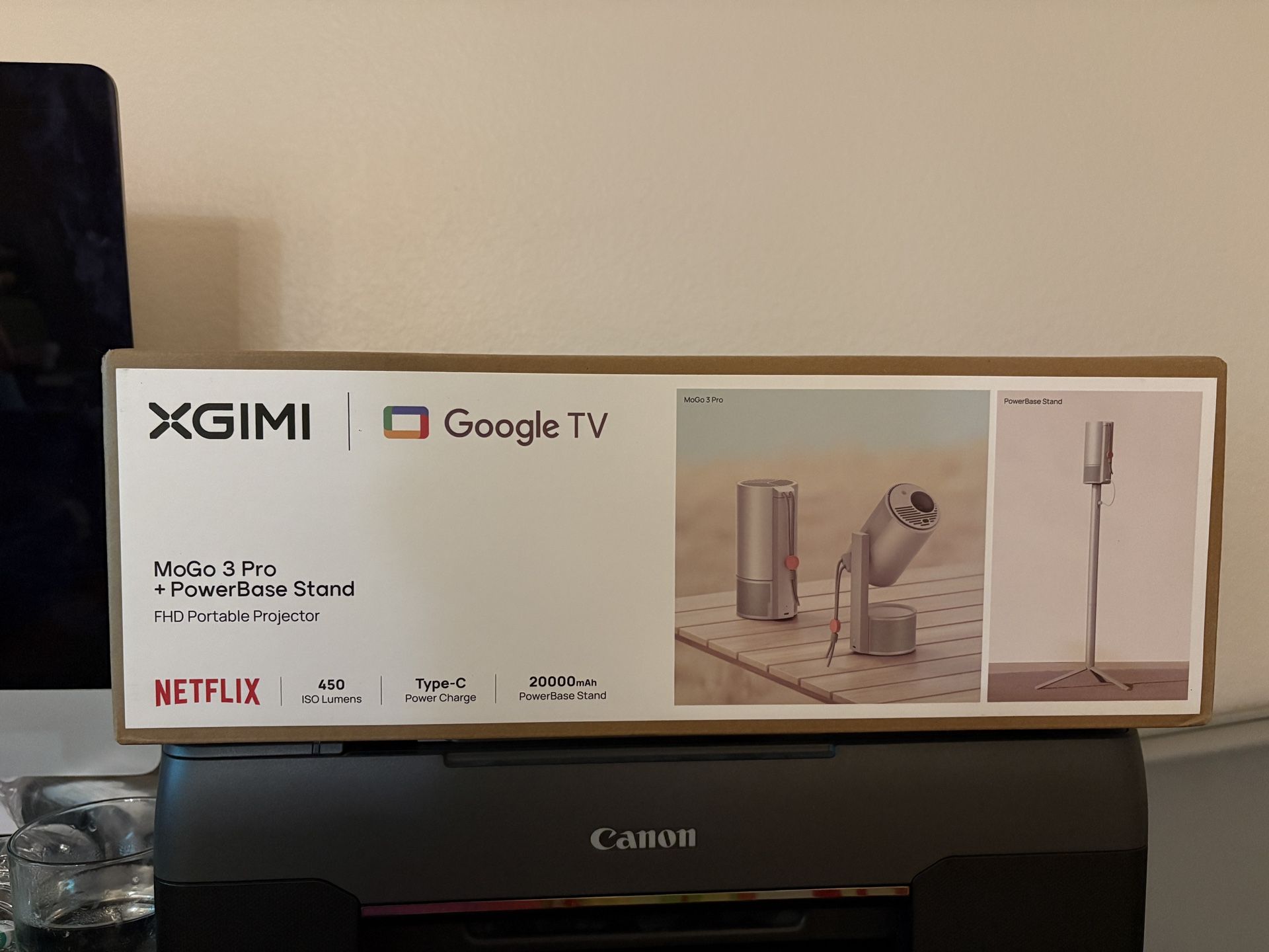 XGIMI MoGo 3 Pro portable Projector with PowerBase stand