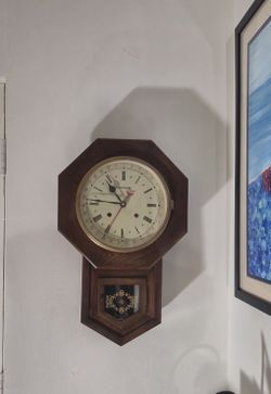 Vintage StationMaster Wall Clock w\ Mechanical Movement with 31 Day Calendar