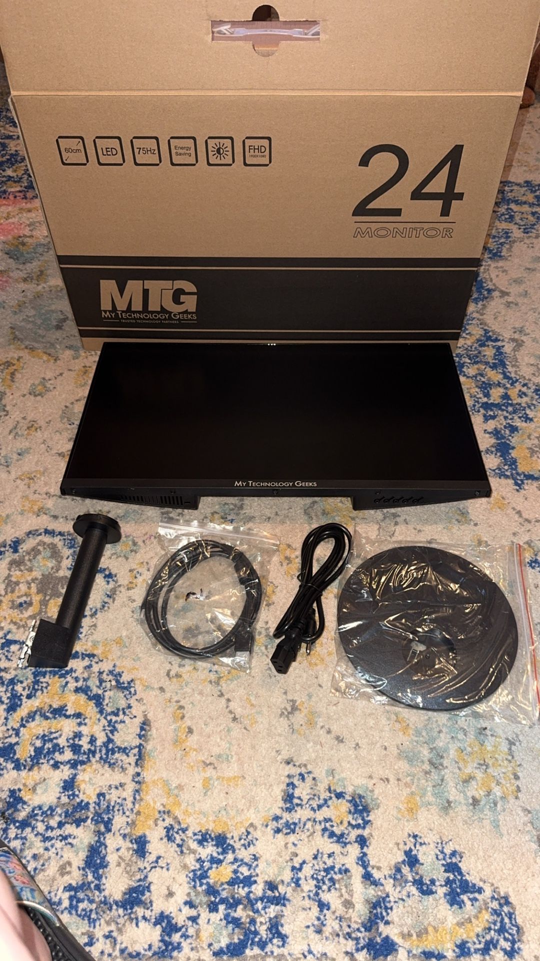 TWO BRAND NEW- MYTECHNOLOGYGEEKS MONITOR (24in) BLACK