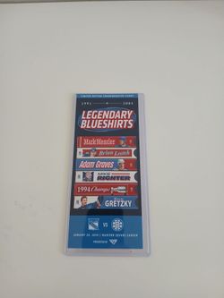 Commemorative Original 1(contact info removed) legendary  6 Ticket MSG Legendary Blueshirts New.
Only 10 dollars. 
Great deal.