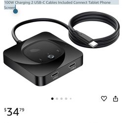 USB-C Bidirectional Switcher USB C Switcher 2 Computers USB C KVM Switch 8K@60Hz Support HDR 10Gbps Data Transfer PD 100W Charging 2 USB-C Cables Incl