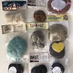 Vintage Doll Hair Lot: Home Folk Wool, Syndee’s, Playhouse, Mangelsen’s, IMSCO…