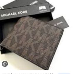 Michael Kors Men's Printed Mk Logo Bifold Wallet 