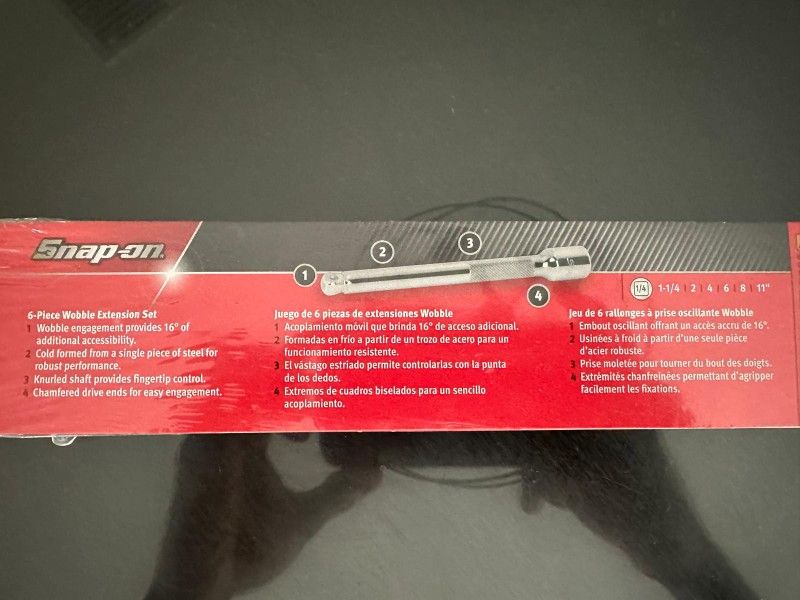 Snap-on 6-piece 1/4" Wobble Extension Set