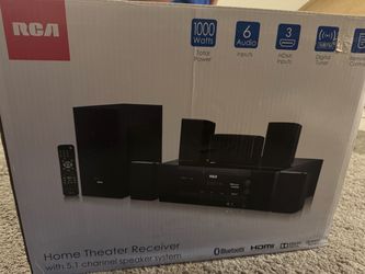 RCA RT2781HB Audio Receiver 1000 Watt Home Theater System Digital 5.1 BT