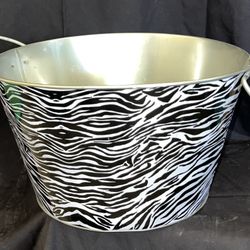 Zebra Print Metal Bucket