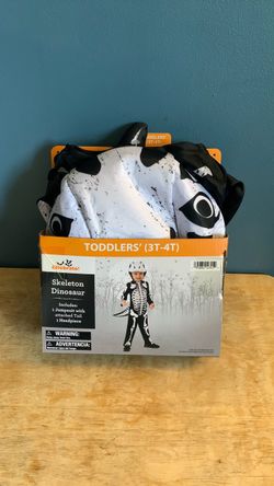 HALLOWEEN SKELETON DINOSAUR TODDLER SIZE 3T-4T COSTUME