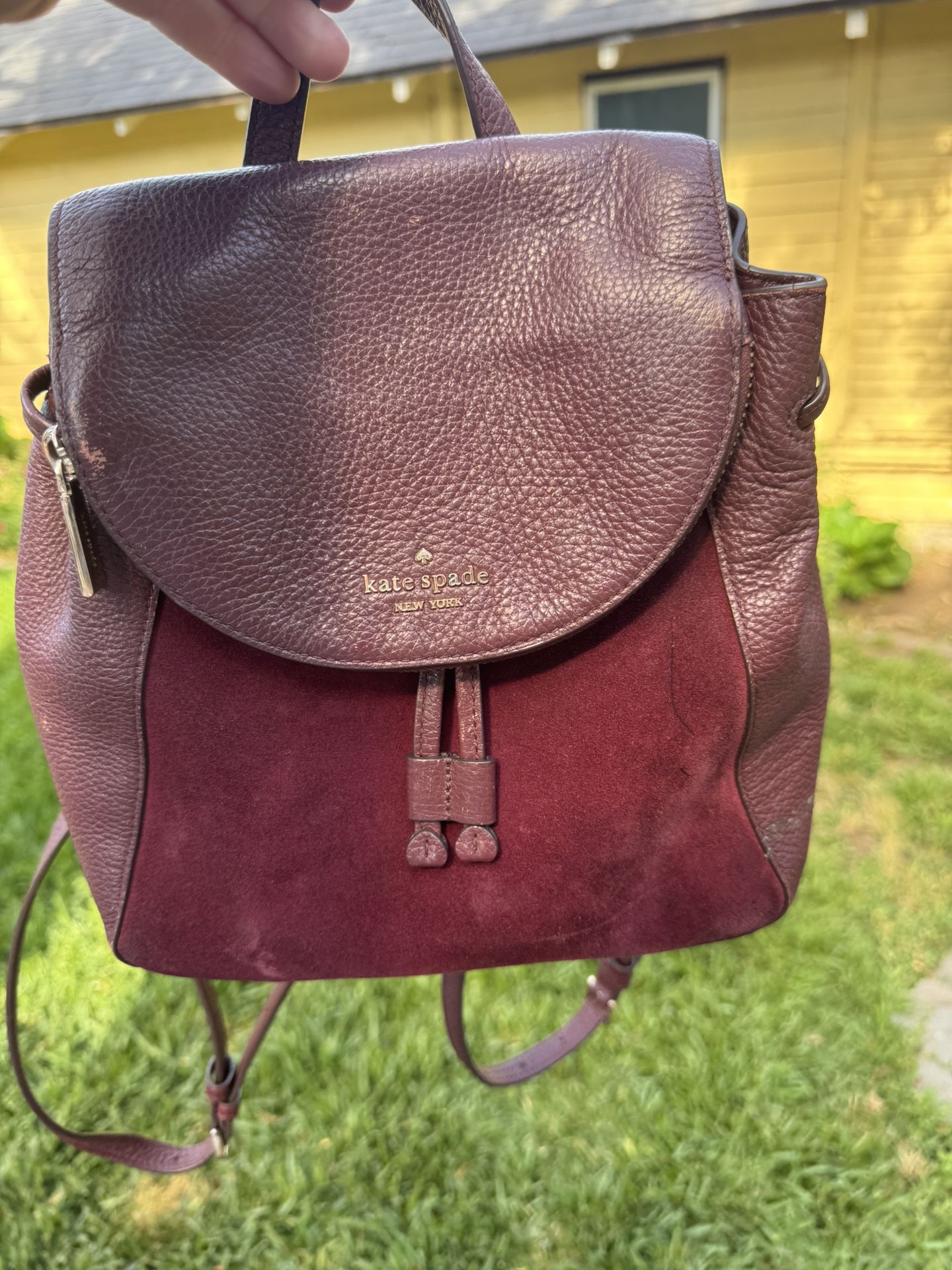 Kate Spade Suede And Leather Backpack