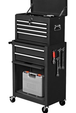 Black Rolling Tool Chest with Cabinet