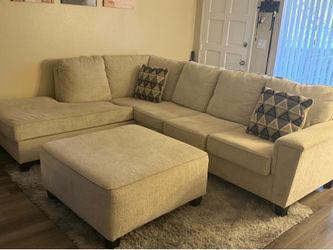 Ashley furniture sectional and ottoman