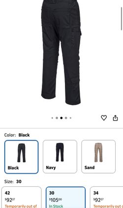 NEW!Black Work Pants, Size 30