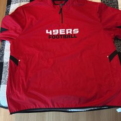 NFL San Francisco 49er rain pullover long sleeve XL
