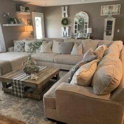 Huge RAF LAF U Shape Cozy Off White Sectional Couch➡️ Living Room Set 👌 Brand New 💥 Financing Available 👍
