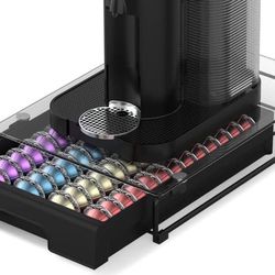 Crystal de Tempered Glass Pod  Holder Organizer Drawer Holder Compatible with Nespresso Vertuo Capsules