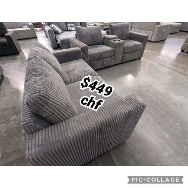 Corduroy Living Room 2 Piece Sofa And Loveseat Set